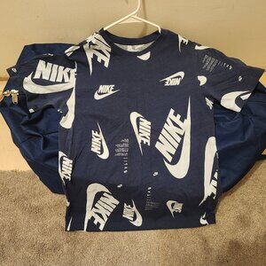 Nike T-Shirt - Blue (Medium)